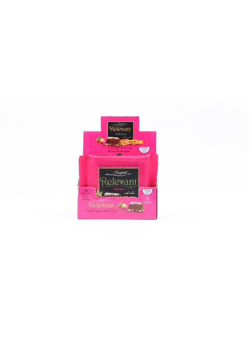 Relevant Delicious Milk Chocolate with Almond 70g - pack of 6 - Image 1